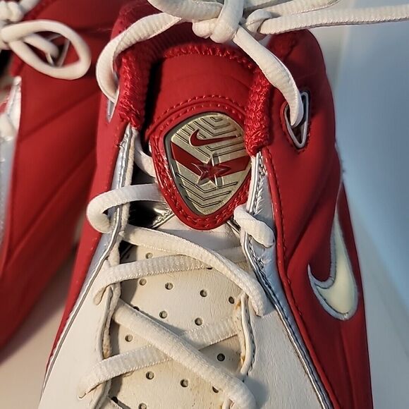 Nike Shox Zoom Air Basketball Sneakers Red White Cream #050507 LN3 SIZE 15 EUC - Picture 5 of 16